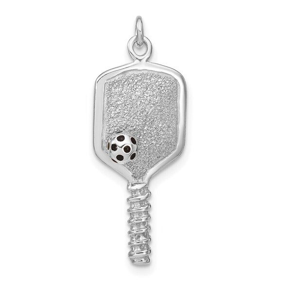 Kazi Luxury Jewelry - Kazi Luxury Sterling Silver Enamel Pickleball Charm